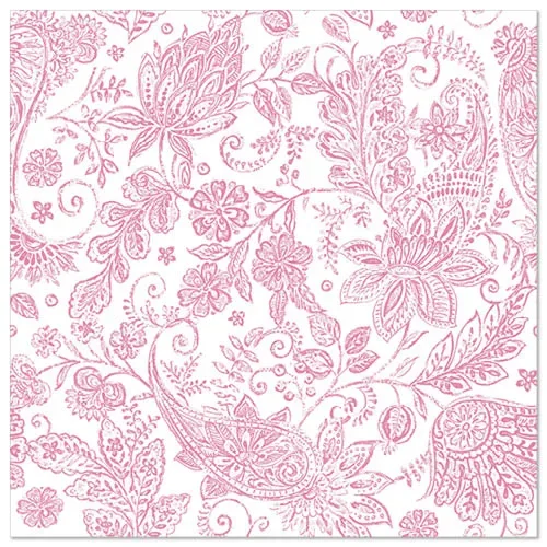 Servetten “Royal Collection” 1/4 vouw 40 cm x 40 cm fuchsia Paisley