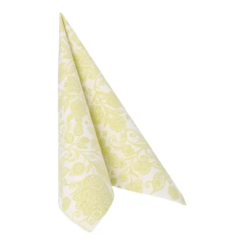 Servetten “Royal Collection” 1/4 vouw 40 cm x 40 cm lime Paisley