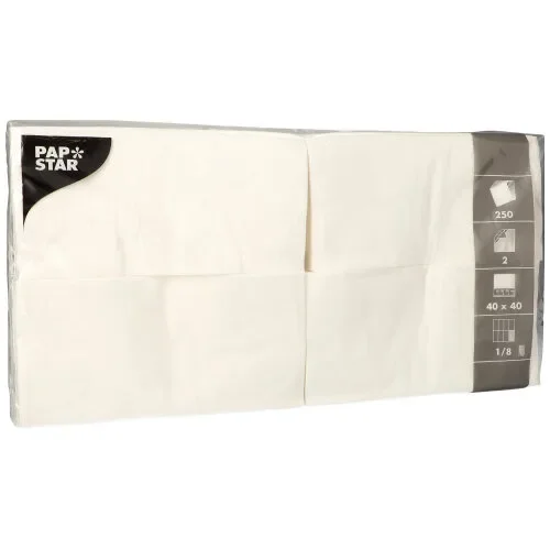 Servetten, 2-laags 1/8 vouw 40 cm x 40 cm wit