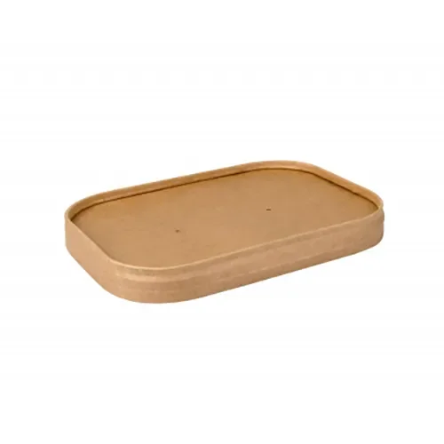 Deksel voor verpakkingsbeker, karton rechthoekig 2 cm x 17,3 cm x 12,3 cm bruin