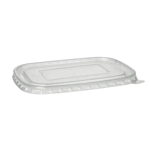 Deksel voor verpakkingsbekers, PP rechthoekig 1 cm x 17,3 cm x 12,3 cm transparant