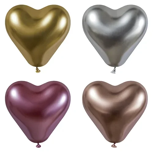 Ballonnen Ø 28 cm assorti kleuren “Glossy Heart” large