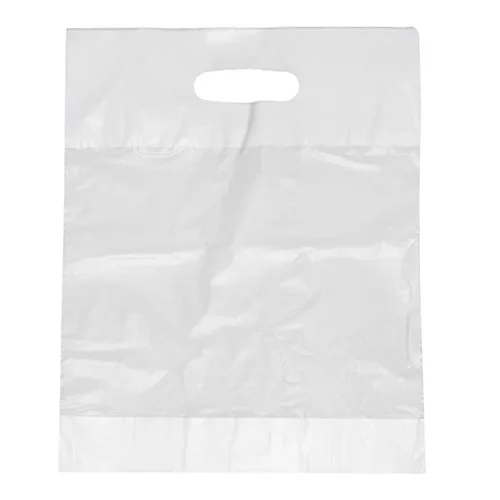 Draagtassen, HDPE 50 cm x 45 cm x 8 cm wit