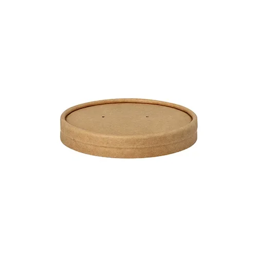 Deksel voor soep cup, karton rond Ø 9,8 cm x 1,6 cm bruin