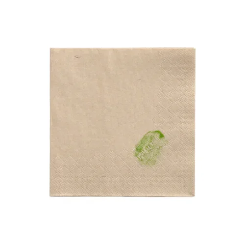 Servetten, 2-laags 1/4 vouw 24 cm x 24 cm natuur ongebleekt