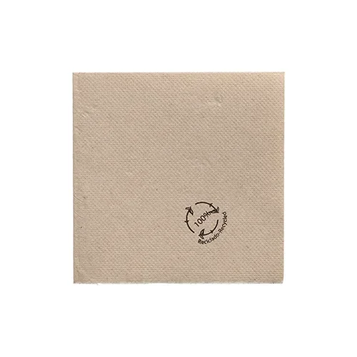 Servetten, 2-laags Punto 1/4 vouw 20 cm x 20 cm natuur gemaakt van gerecycled papier, micro