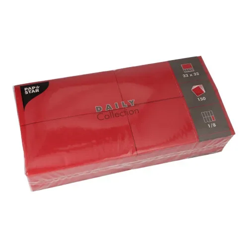 Servetten “Daily Collection” 1/8 vouw 32 cm x 32 cm bordeaux