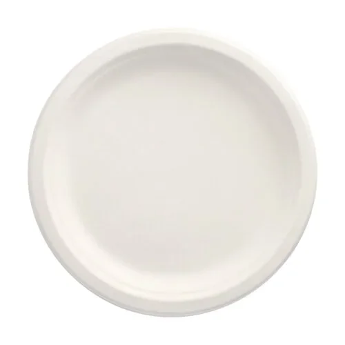Borden van suikerriet “pure” 1-vaks Ø 23 cm x 2 cm wit
