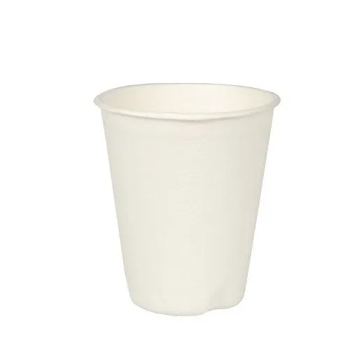 Bekers van suikerriet “pure” 0,2 l Ø 8 cm x 9,1 cm wit voor warme dranken