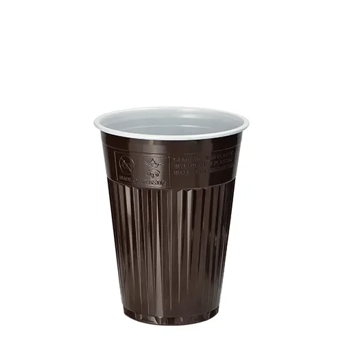 Automaatbekers, PS 0,18 l Ø 7,03 cm x 9 cm bruin/wit