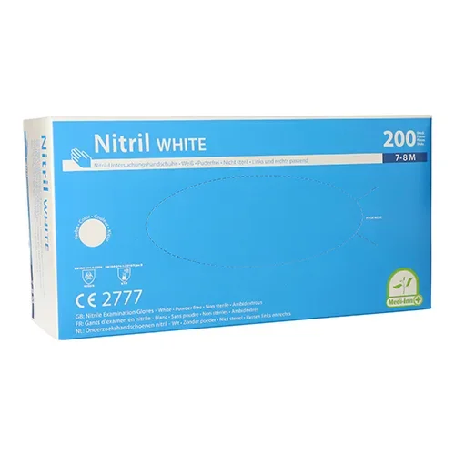 Medi-Inn Handschoenen Nitril poedervrij White wit maat M