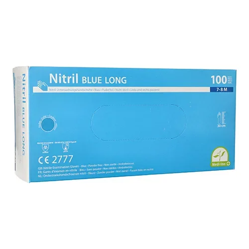 Medi-Inn Handschoenen Nitril poedervrij Long blauw maat M