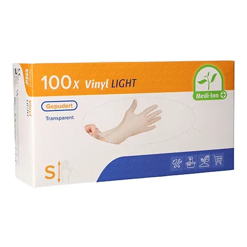 Medi-Inn PS Handschoenen Vinyl gepoederd Light transparant Maat maat S