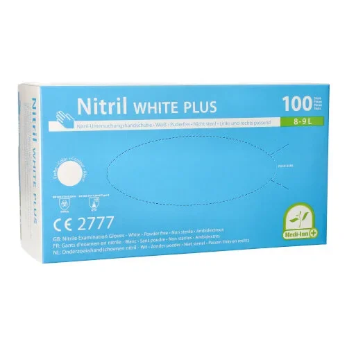 Medi-Inn PS Handschoenen Nitril poedervrij “White Plus” wit maat L