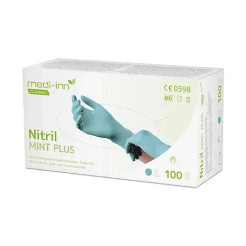 Medi-Inn Classic Handschoenen Nitril poedervrij munt “Nitril Mint Plus” maat L