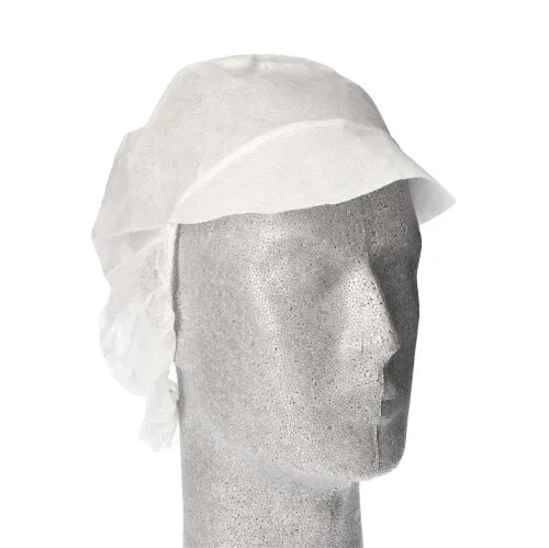 Work-inn/PS Keukenmuts met haarnet en klep, nonwoven Ø 30 cm wit