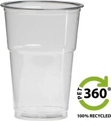 Bekers 250/300 ml, rPET Ø 7,8 x 10,7 cm transparant PET360