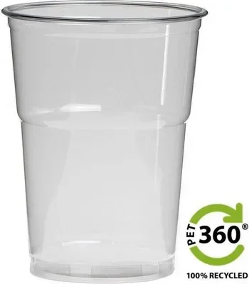 Bekers 400/550 ml, rPET Ø 9,5 x 12,3 cm transparant PET360