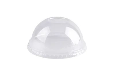 Dome deksels met gat, aPET Ø 9,2 cm transparant