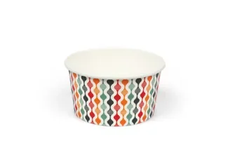 IJsbakjes 150 ml (6 oz), karton Ø 9,2 x 4,8 cm verschillende kleuren Retro