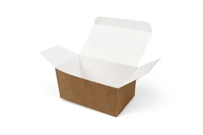 Kipnugget bakjes, karton 10 x 6 x 5 cm bruin / wit