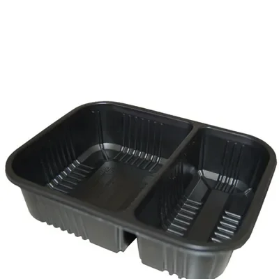Menubakken topseal 2-vaks 1165 ml, PP 19,7 x 15 x 6 cm zwart