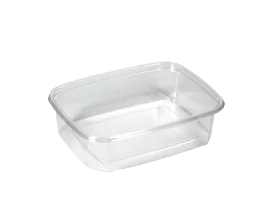 Saladebakken “rechthoek” 125 ml, PS 10,8 x 8,2 x 3 cm transparant