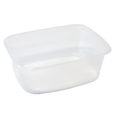 Saladebakken “rechthoek” 200 ml, PP 10,8 x 8,1 x 4,3 cm transparant