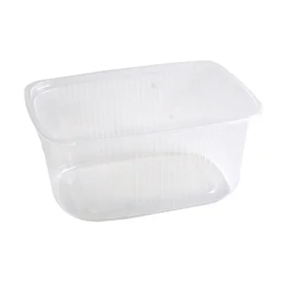 Saladebakken met deksel combiverpakking “rechthoek” 250 ml, PP 10,8 x 8,1 x 5 cm transparant