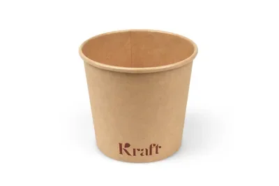 Foodcontainers 300 ml, karton Ø 9,2 x 8 cm bruin Kraft