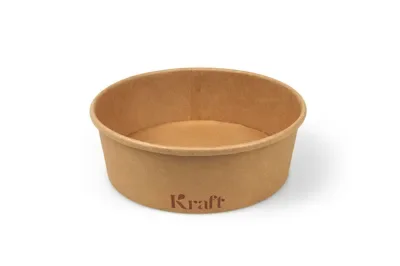 Saladebakken 500 ml, karton Ø 15 x 5 cm bruin Kraft