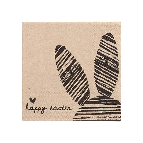 Servetten 3-laags 1/4 vouw 25 cm x 25 cm natuur Bunny gemaakt van gerecycled papier