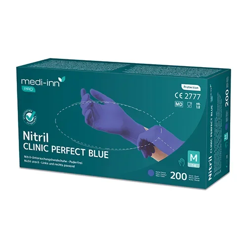 Medi-Inn Pro Handschoenen Nitril poedervrij “Clinic Perfect blue” blauw Maat maat S