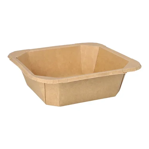 Kartonnen lunchboxen hoekig 1000 ml 6 cm x 18 cm x 18 cm bruin